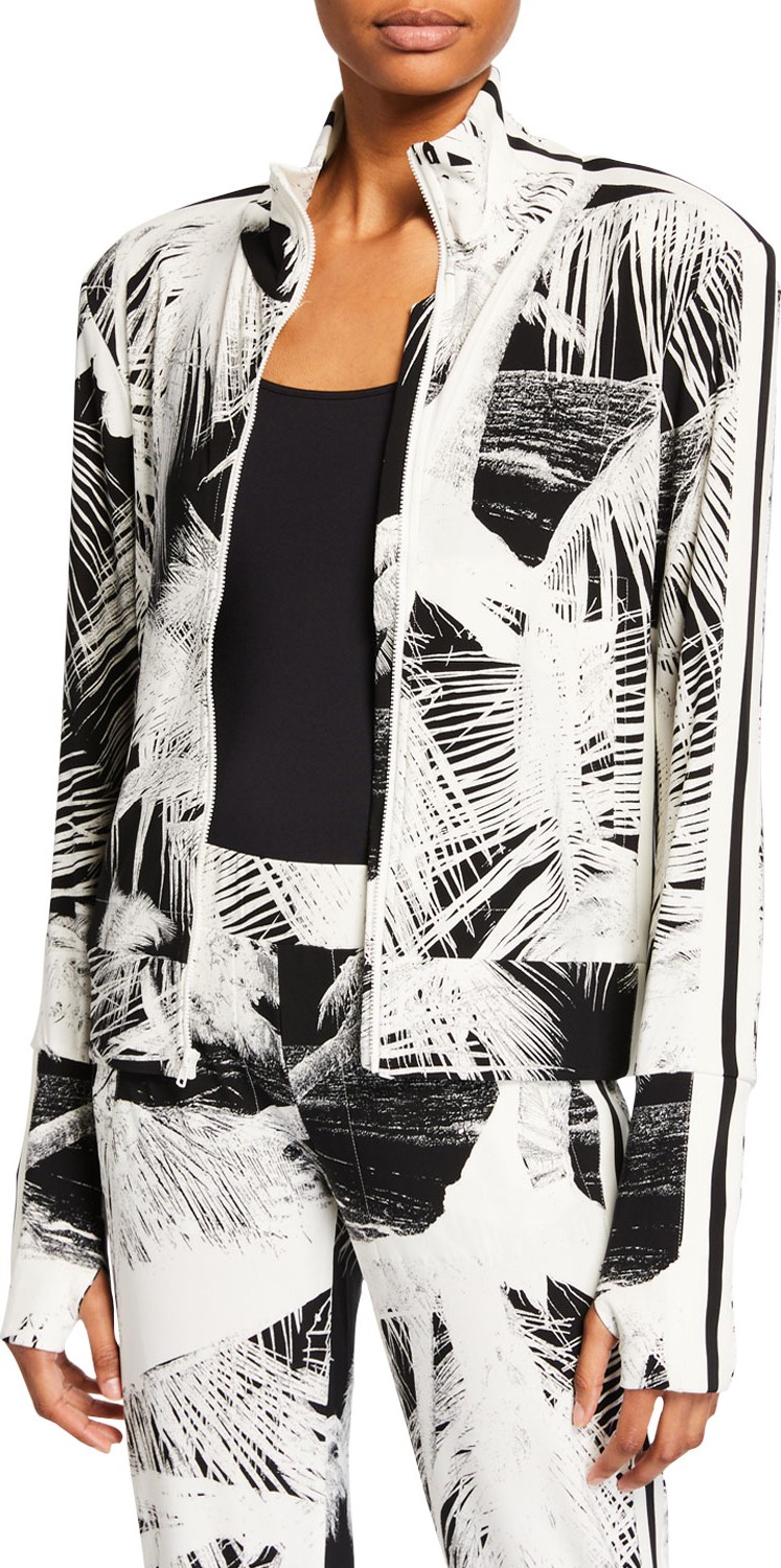 Norma Kamali Side-Stripe Turtle Track Jacket