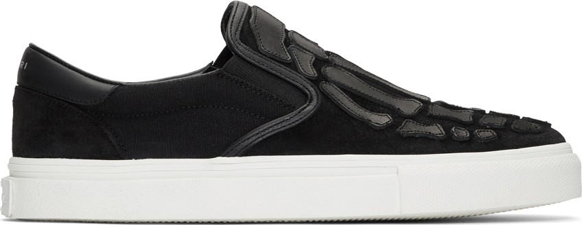 Amiri Black Skel Toe Slip-On Sneakers