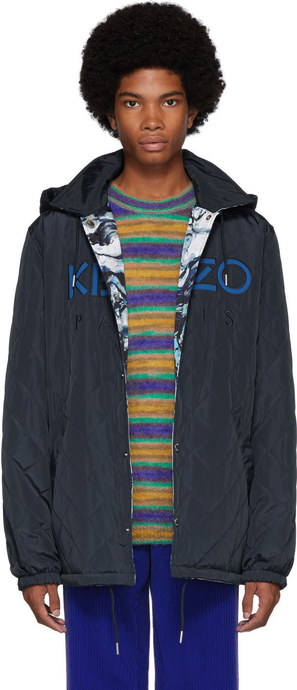 KENZO Reversible Navy 'Kenzo World' Jacket