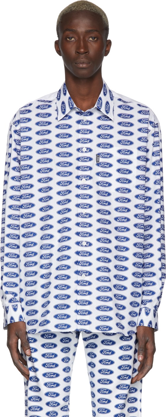 Versace White Ford Edition Logo Shirt