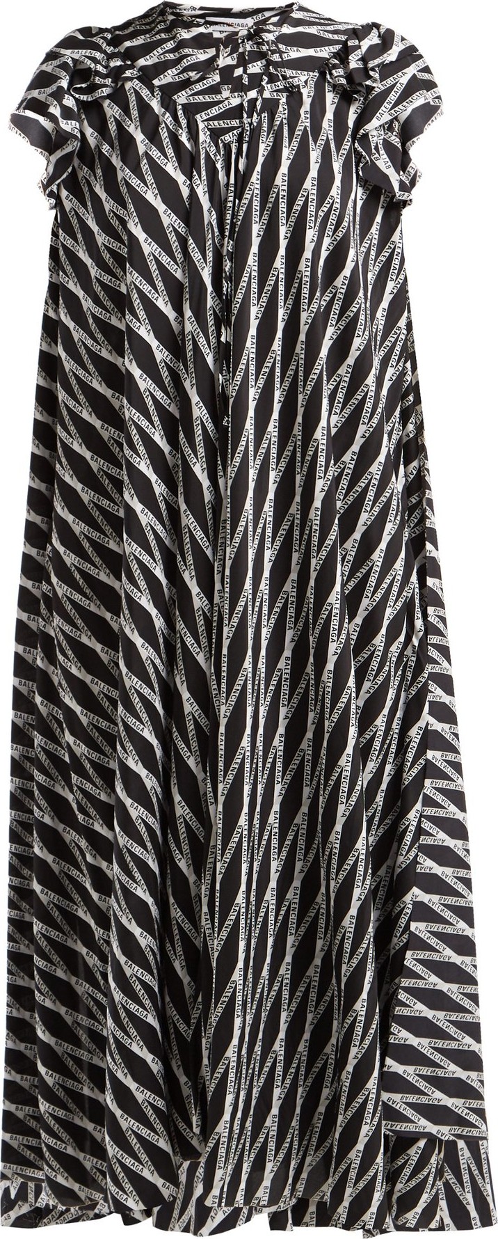Balenciaga Flou logo-print silk crepe midi dress