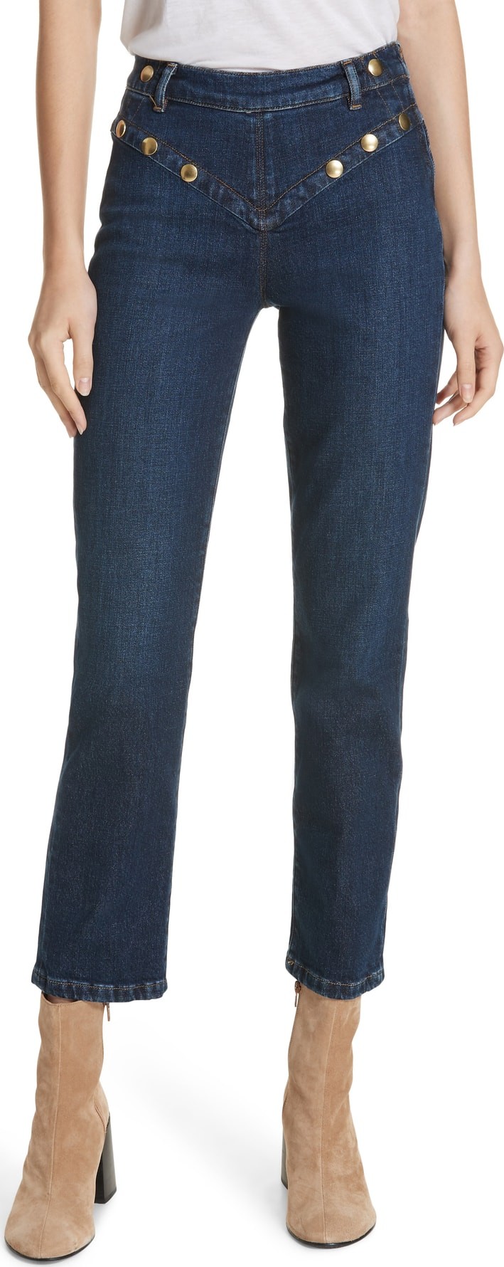 FRAME DENIM Le High Embellished Straight Jeans