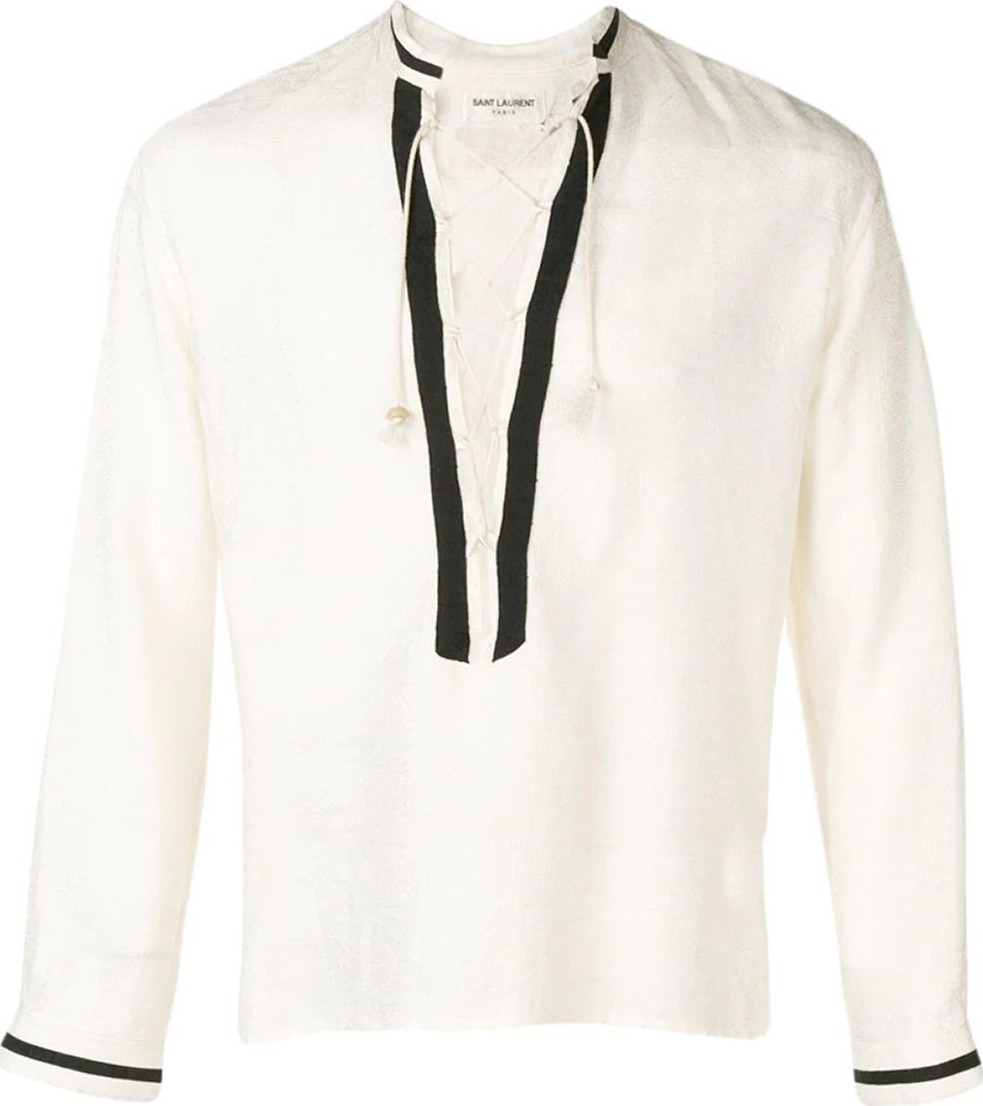 Saint Laurent Cotton lace-up tunic