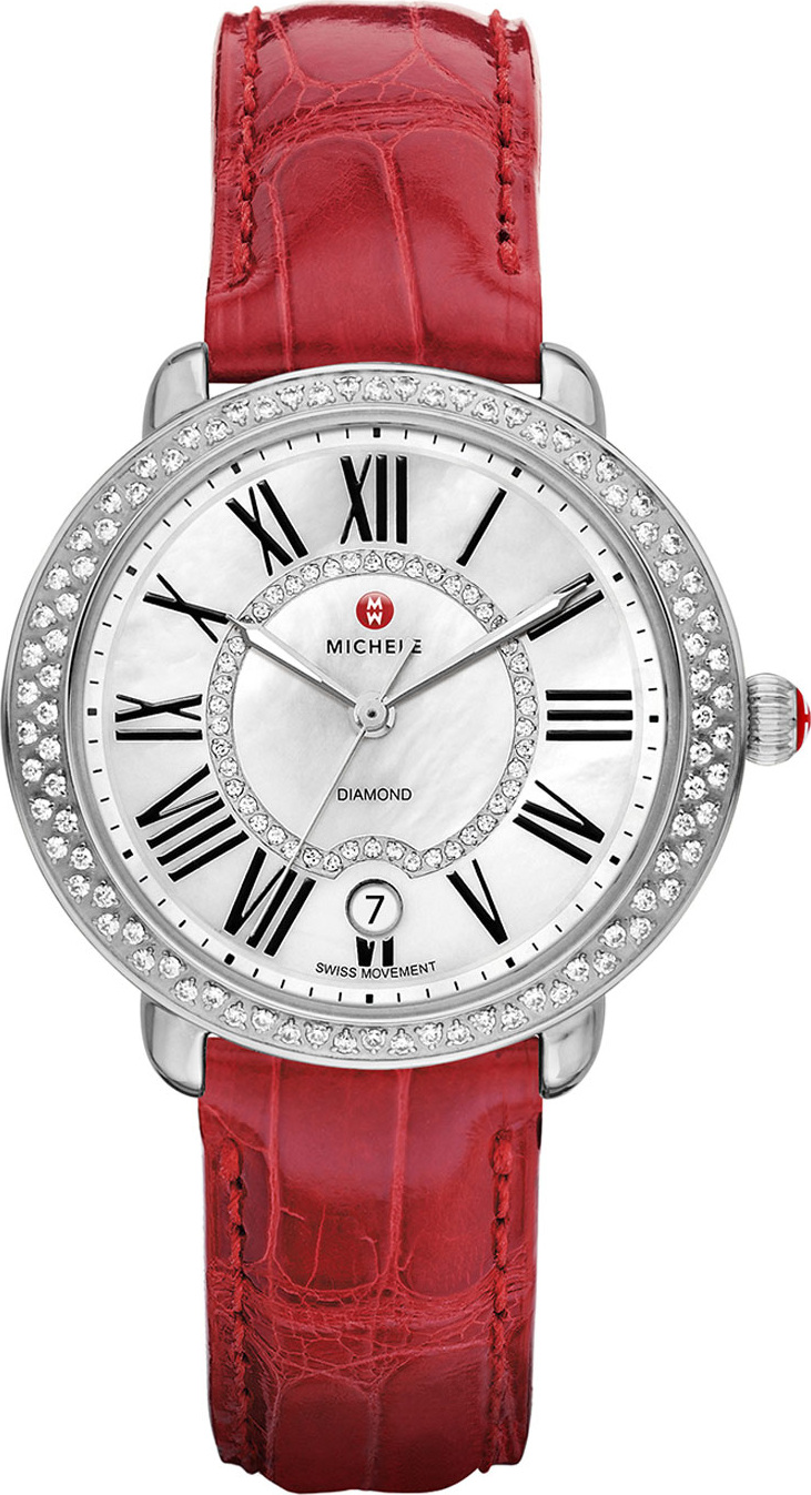 MICHELE 16mm Serein Diamond Watch Head, Steel