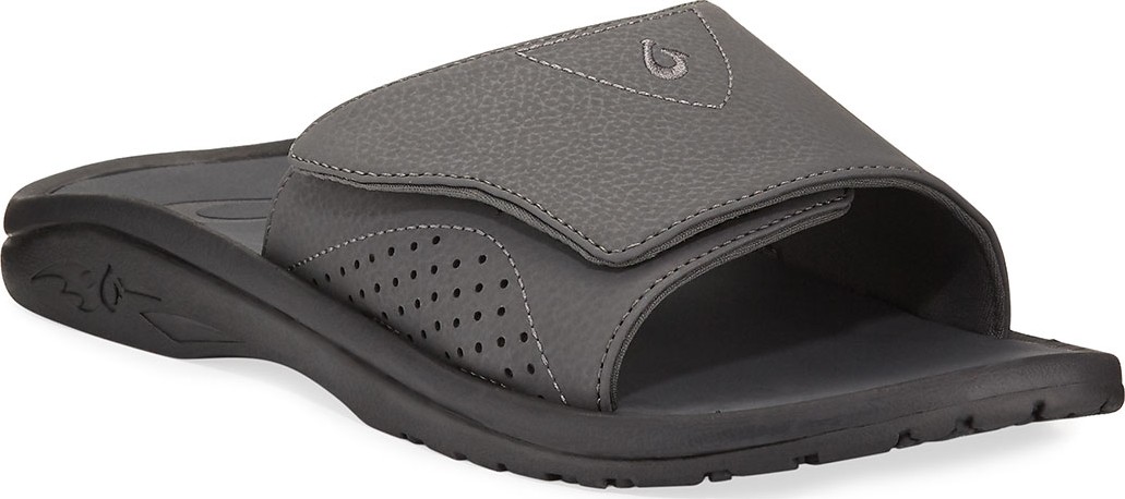 Olukai Men's Nalu Grip-Strap Slide Sandals, Black