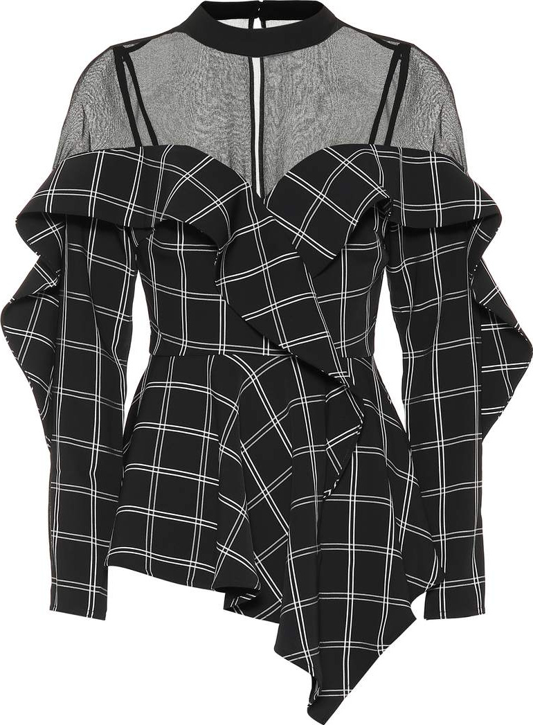 Self Portrait Checked handkerchief top