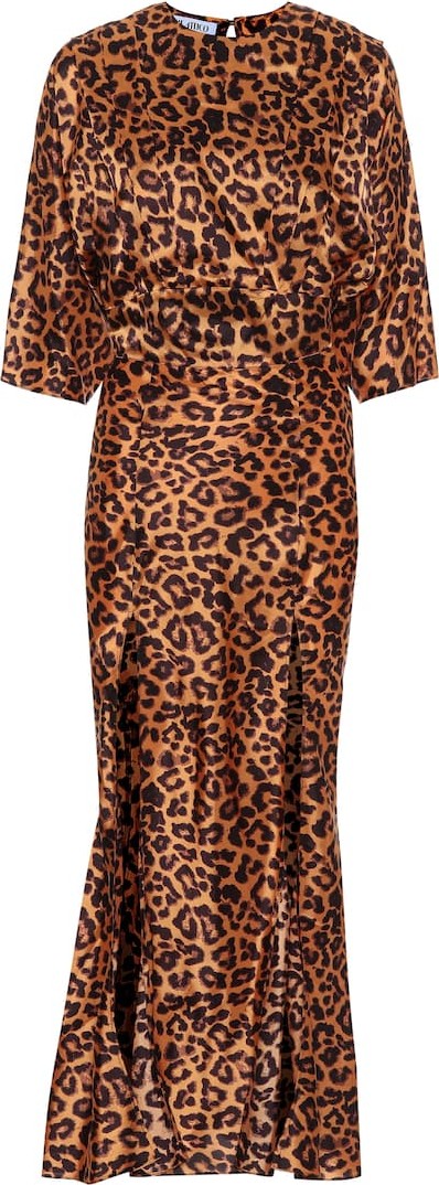 The Attico Leopard-print crêpe maxi dress