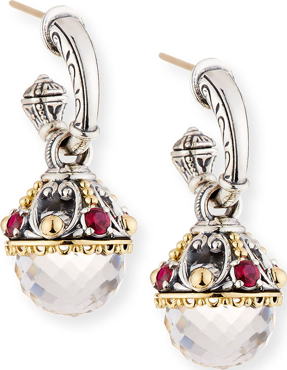 Konstantino Pythia Corundum & Crystal Drop Earrings