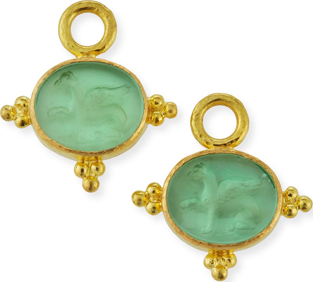 Elizabeth Locke 19k Nile Venetian Glass Earring Charms