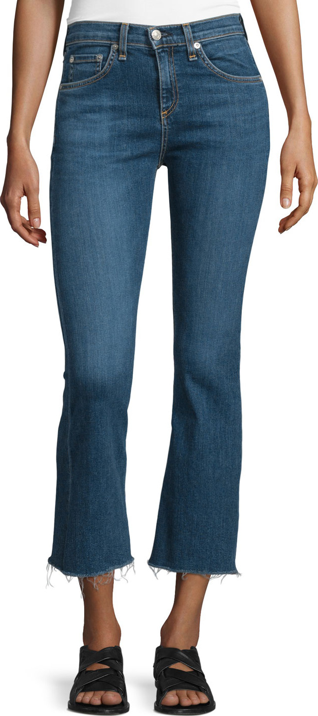 Rag & Bone Mid-Rise Cropped Flare-Leg Jeans, Paz