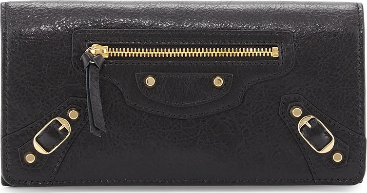 Balenciaga Classic Gold Money Wallet  Black (Noir)