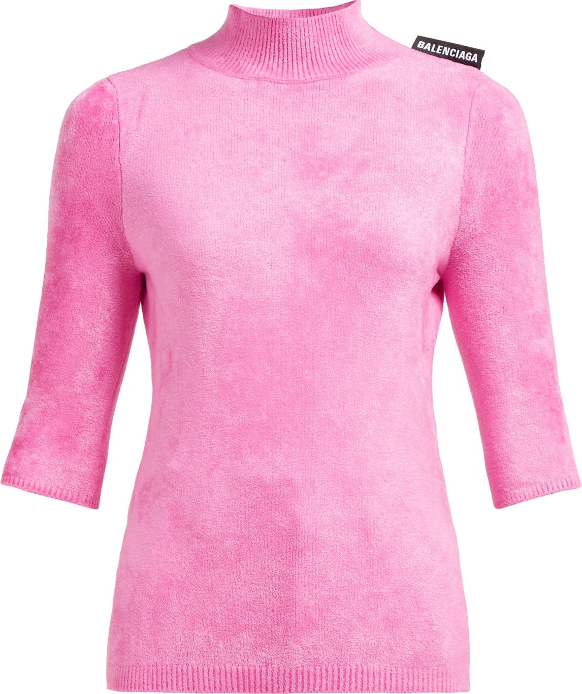 Balenciaga Logo-tab chenille sweater