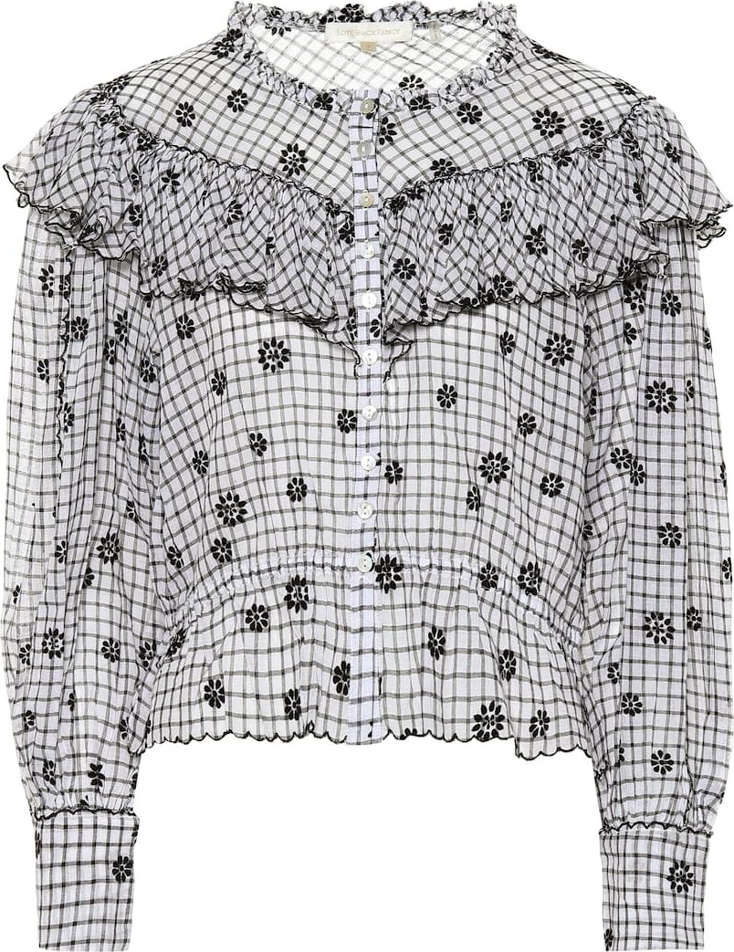 LOVESHACKFANCY Susanne printed cotton top