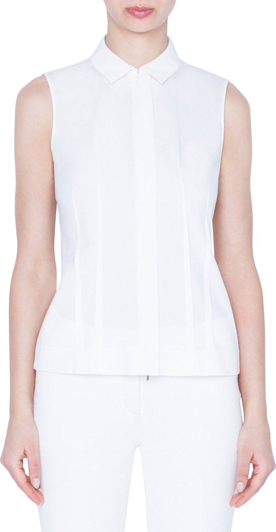 Akris Seam Detail Stretch Poplin Top