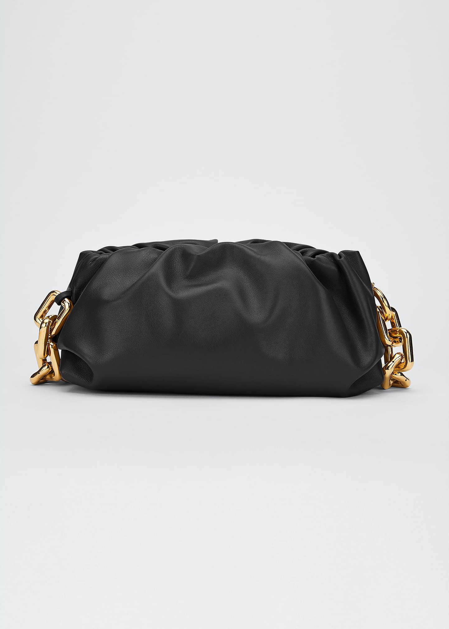 Bottega Veneta Medium Ruched Napa Chain Clutch Bag