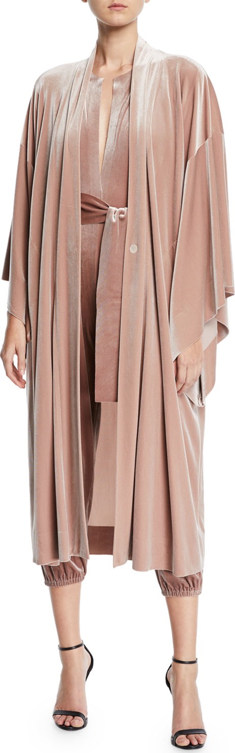 Norma Kamali Velvet Mid-Calf Robe