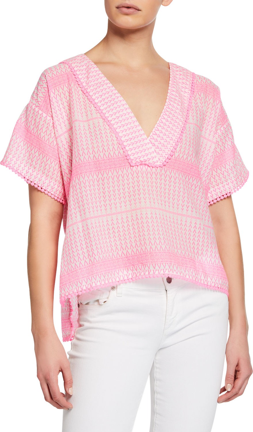 Tessora Willow Oversized Cotton V-Neck Coverup Top