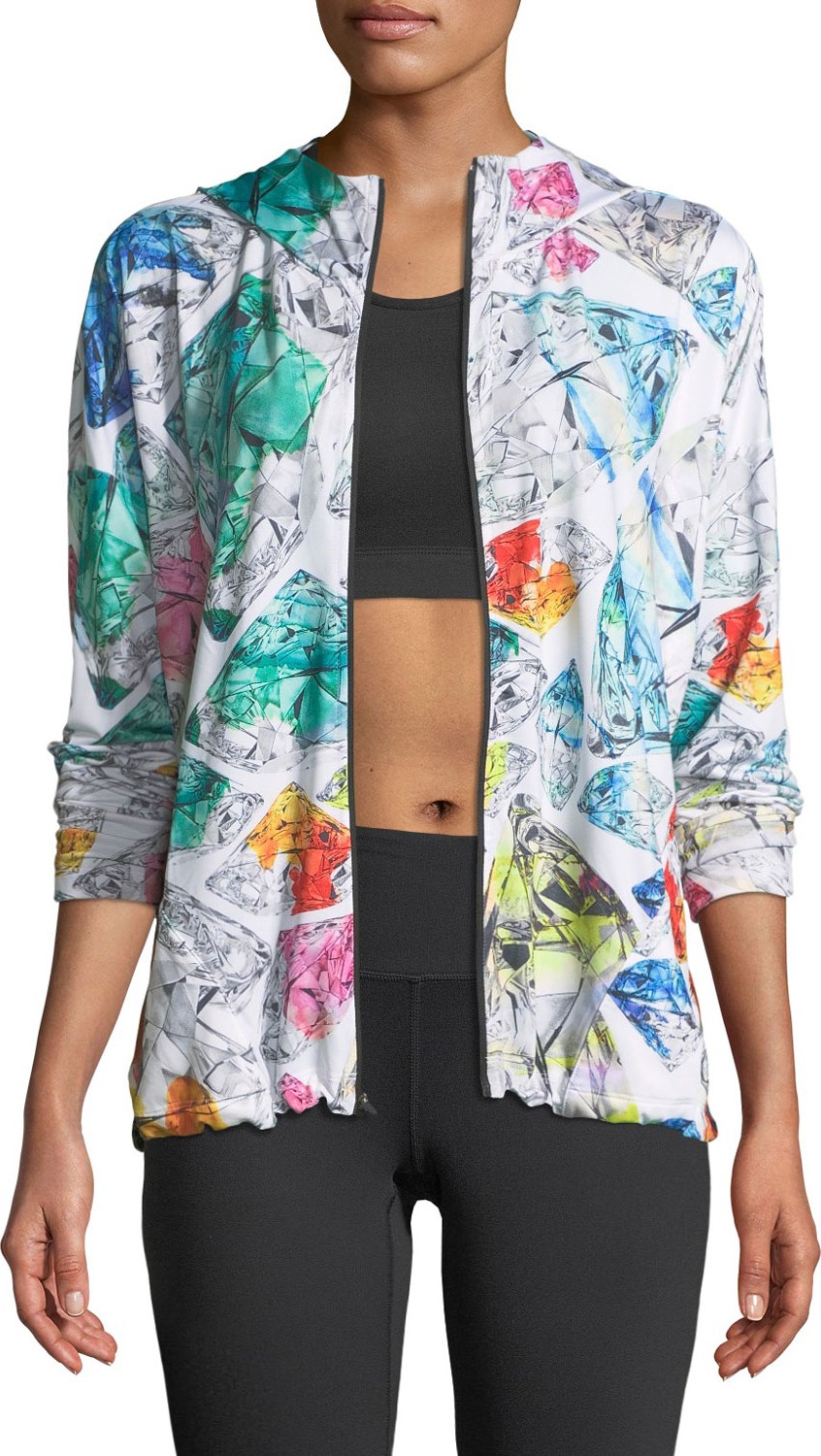 Nike Mosaic-Print Zip-Front Hooded Performance Jacket