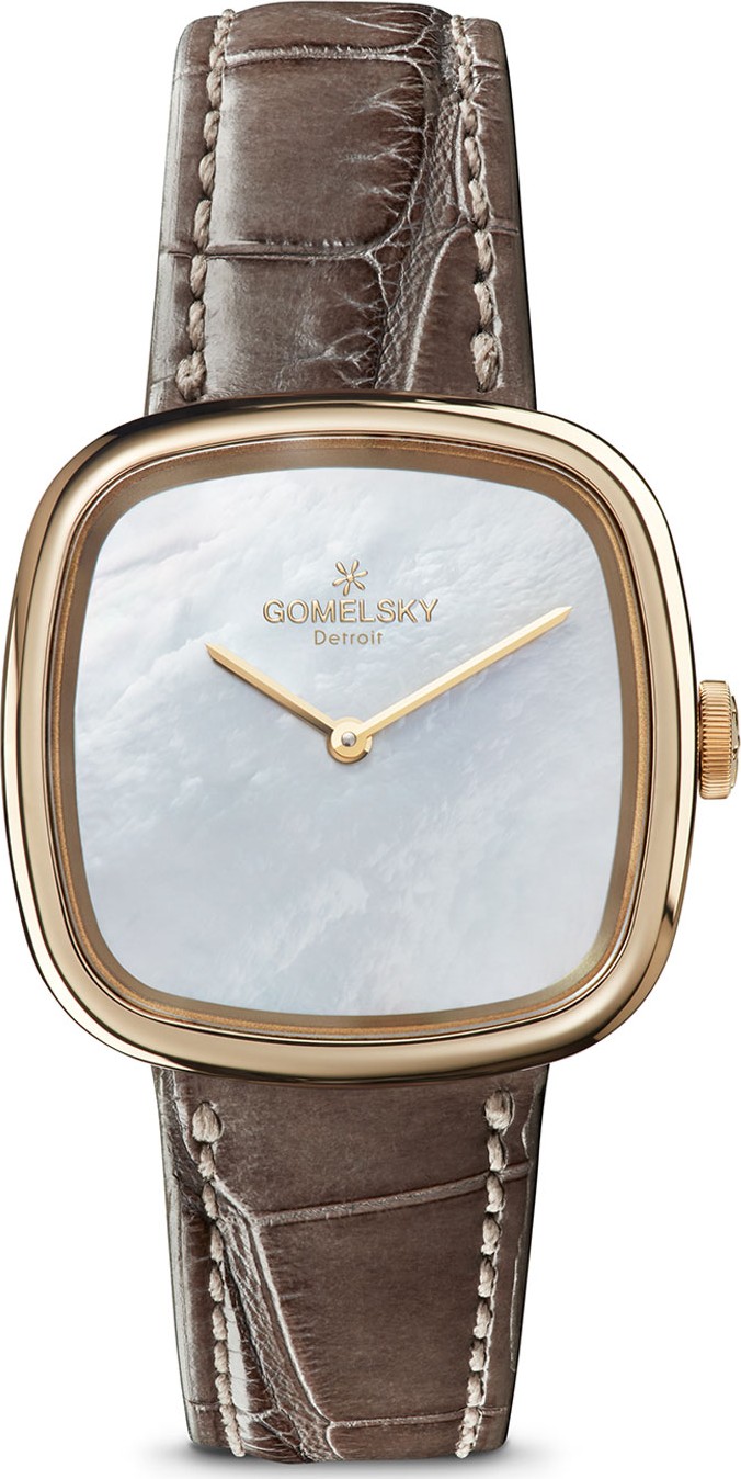 Gomelsky 32mm Eppie Mini Watch w/ Gray Alligator Strap