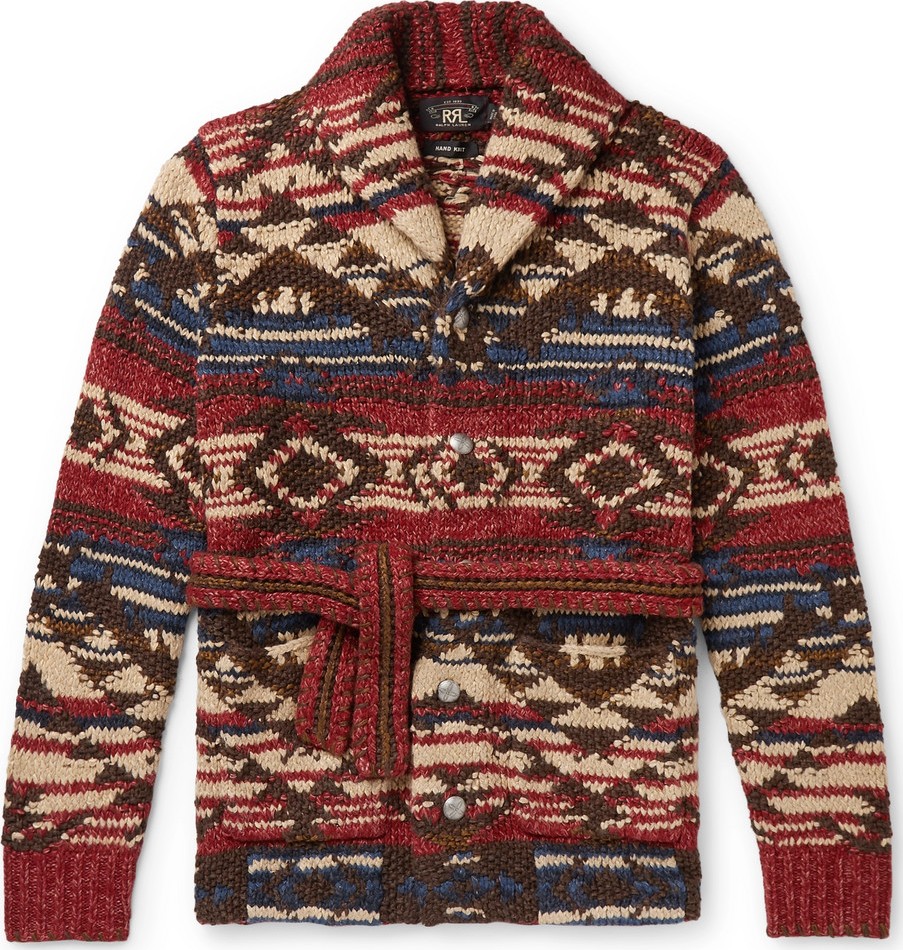 Rrl Linen, Wool, Cotton and Silk-Blend Jacquard Cardigan