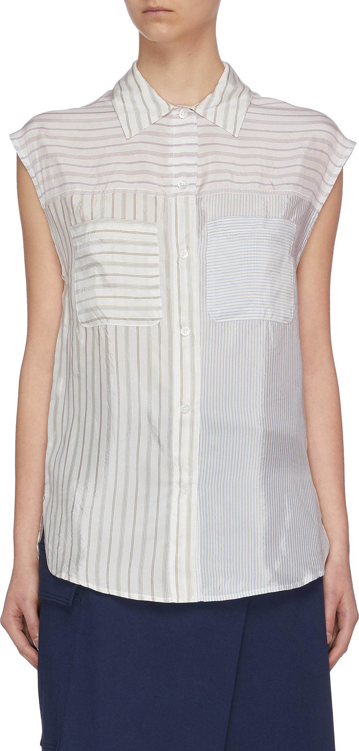 Barena 'Euclide' Collaged Pinstripe Shirt