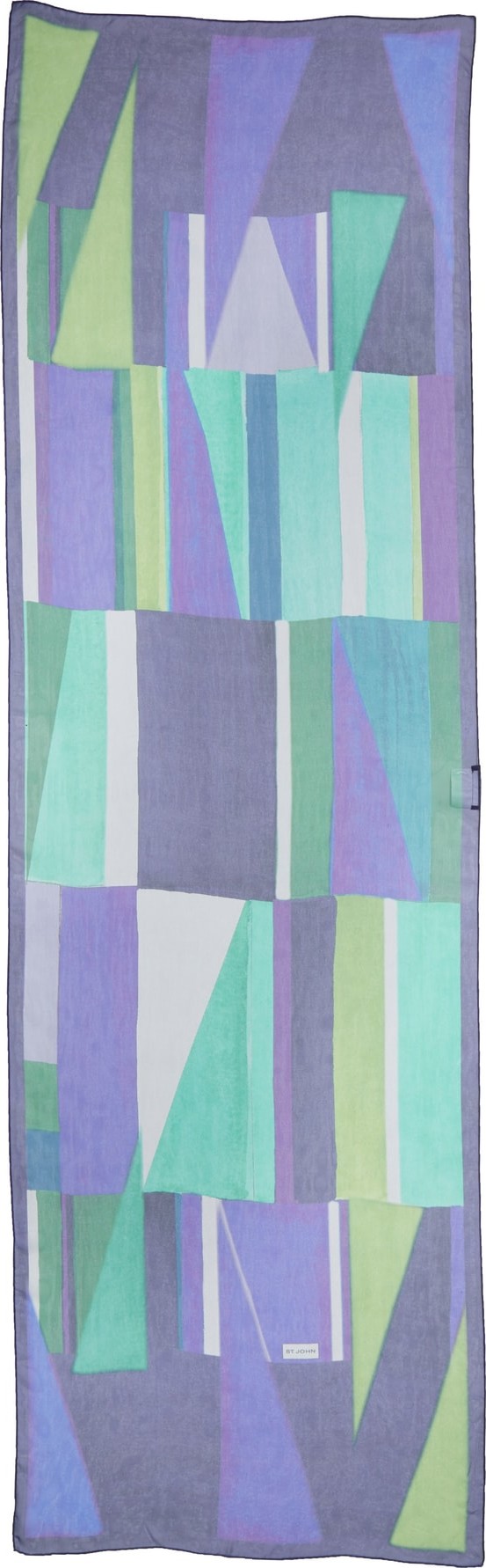 St. John Geo Print Silk Scarf