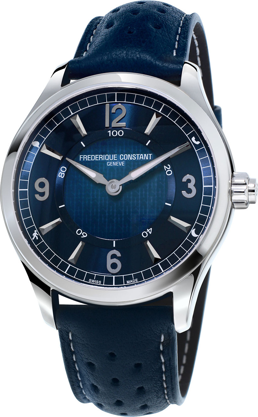 Frederique Constant 42mm Horological Smart Watch with Leather Strap, Navy Blue