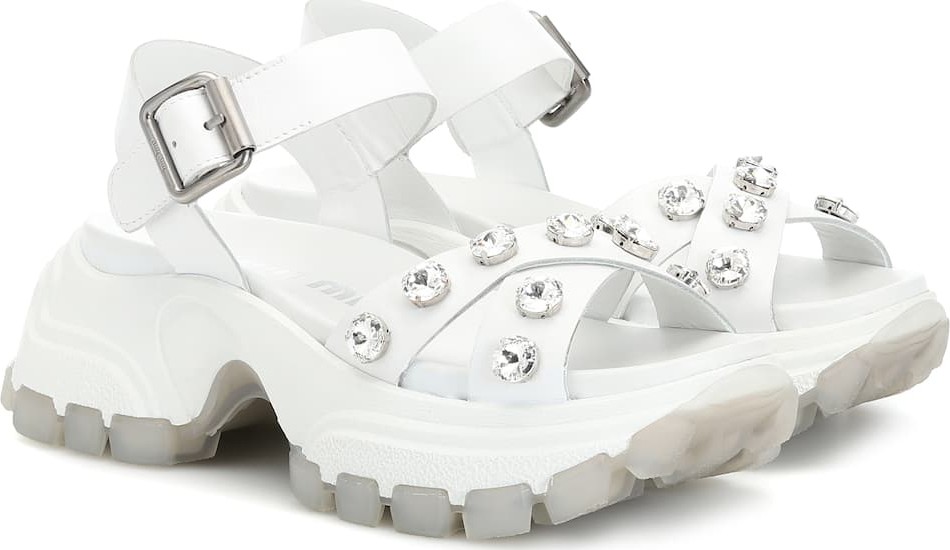 Miu Miu Embellished leather sandals