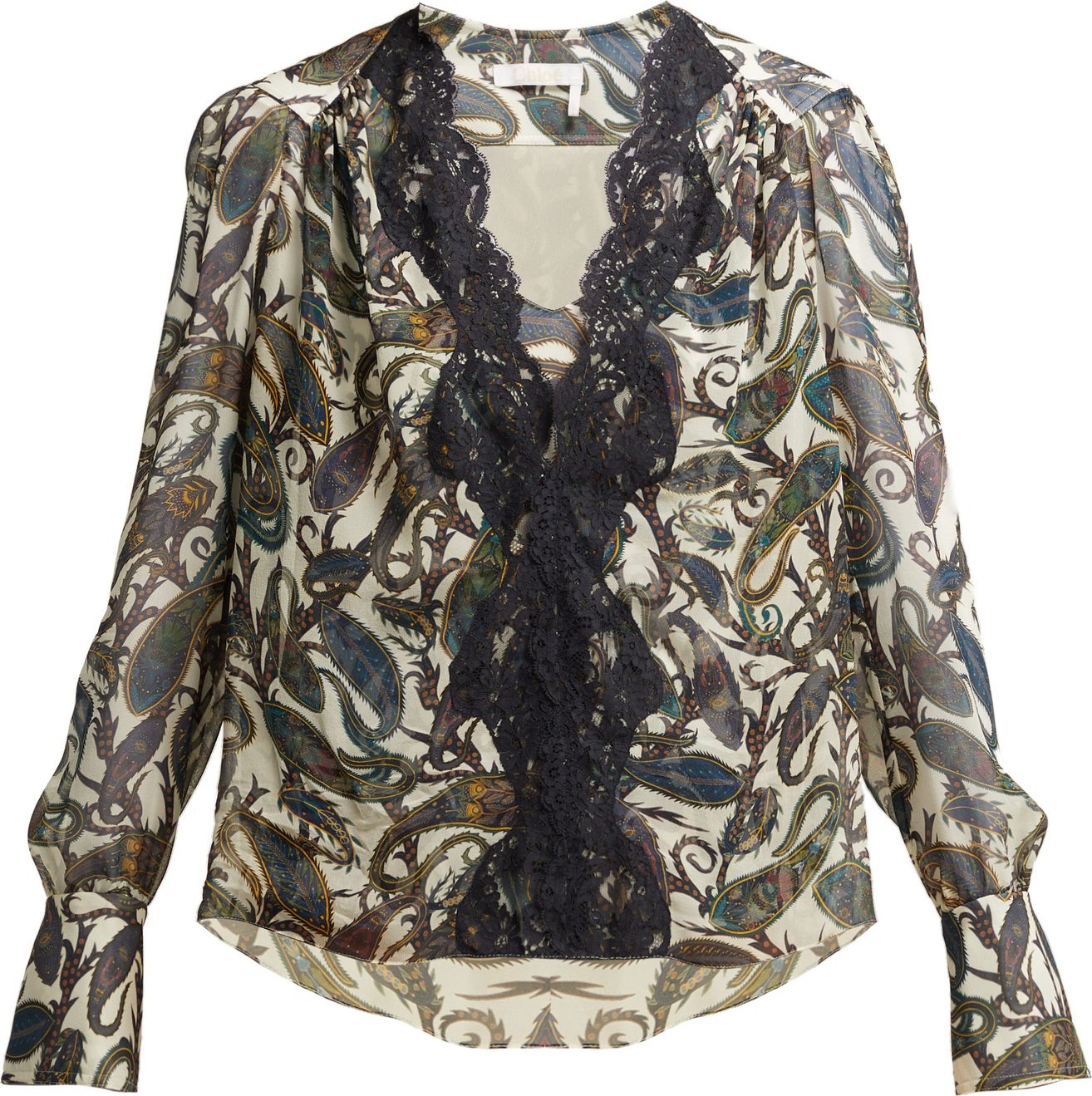 Chloe Paisely-print silk blouse