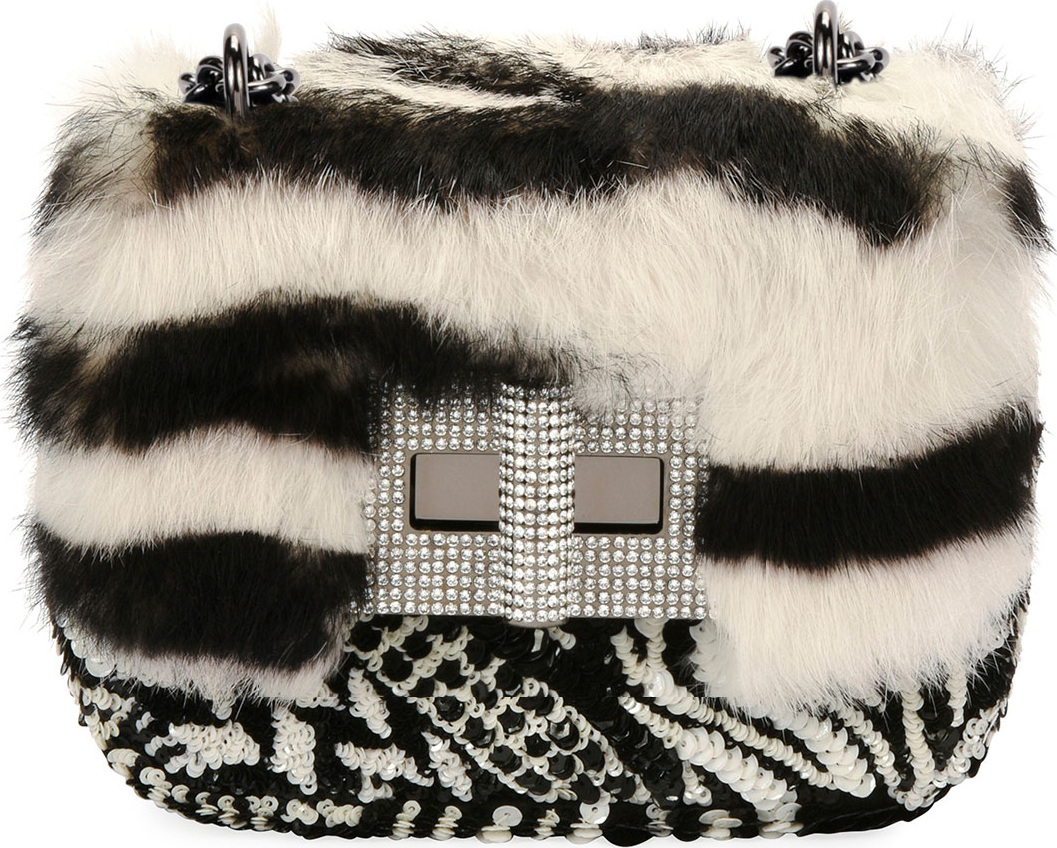 TOM FORD Natalia Small Soft Tiger-Print Fur Shoulder Bag