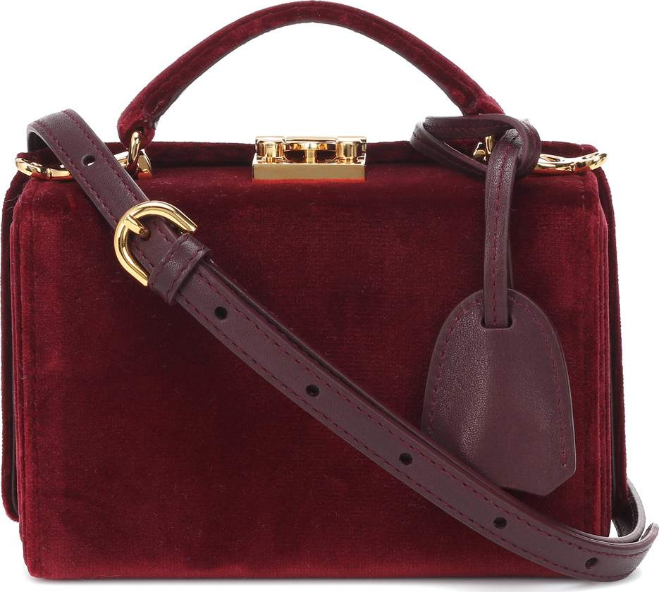 Mark Cross Grace Mini Box velvet shoulder bag