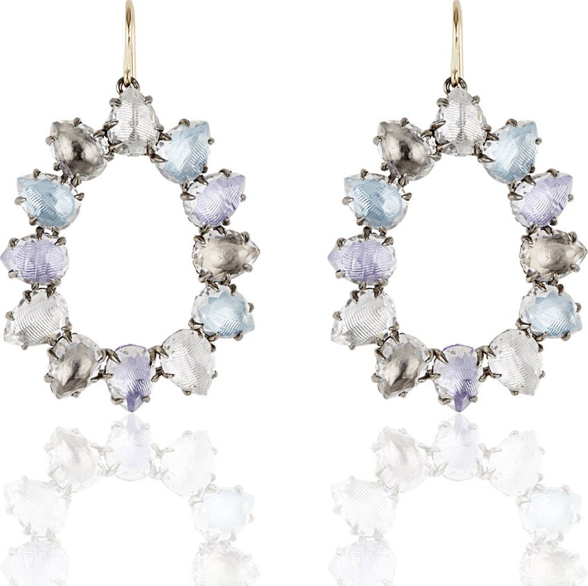 Larkspur & Hawk Caterina Open Frame Earrings in Multi-Hydrangea Foil