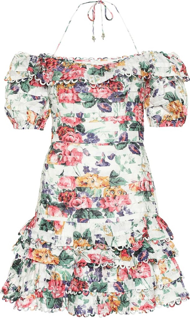 Zimmermann Allia floral linen minidress