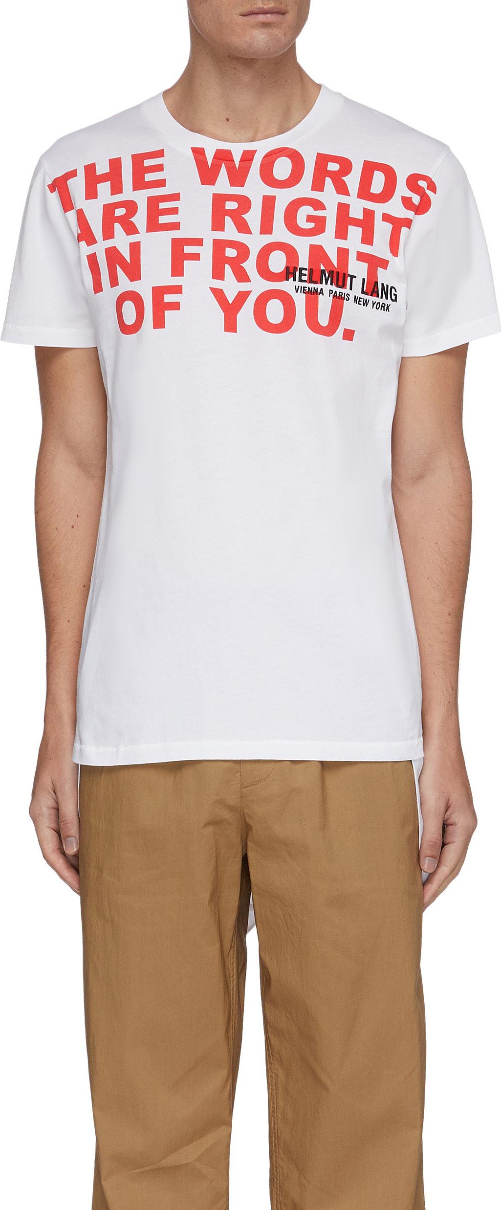 Helmut Lang Slogan print cotton T-shirt