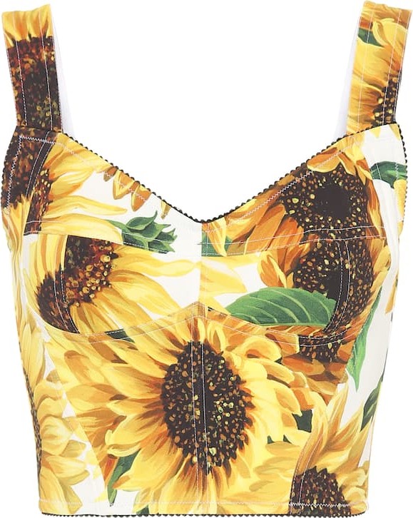 Dolce & Gabbana Sunflower-print cady bustier