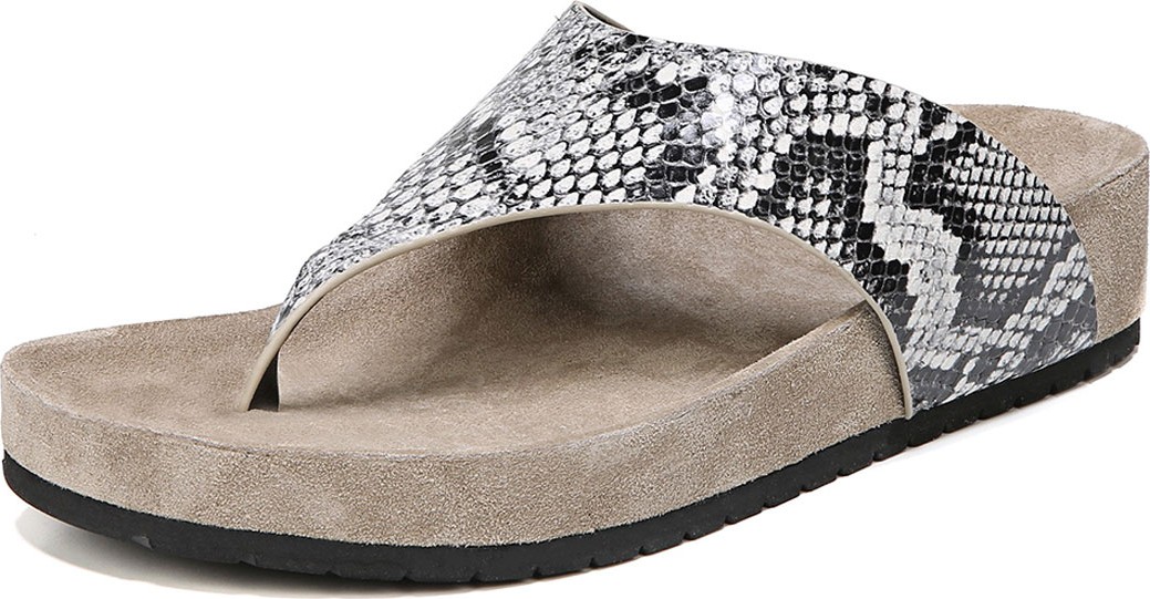 Vince Padma Platform Snake-Print Thong Sandal