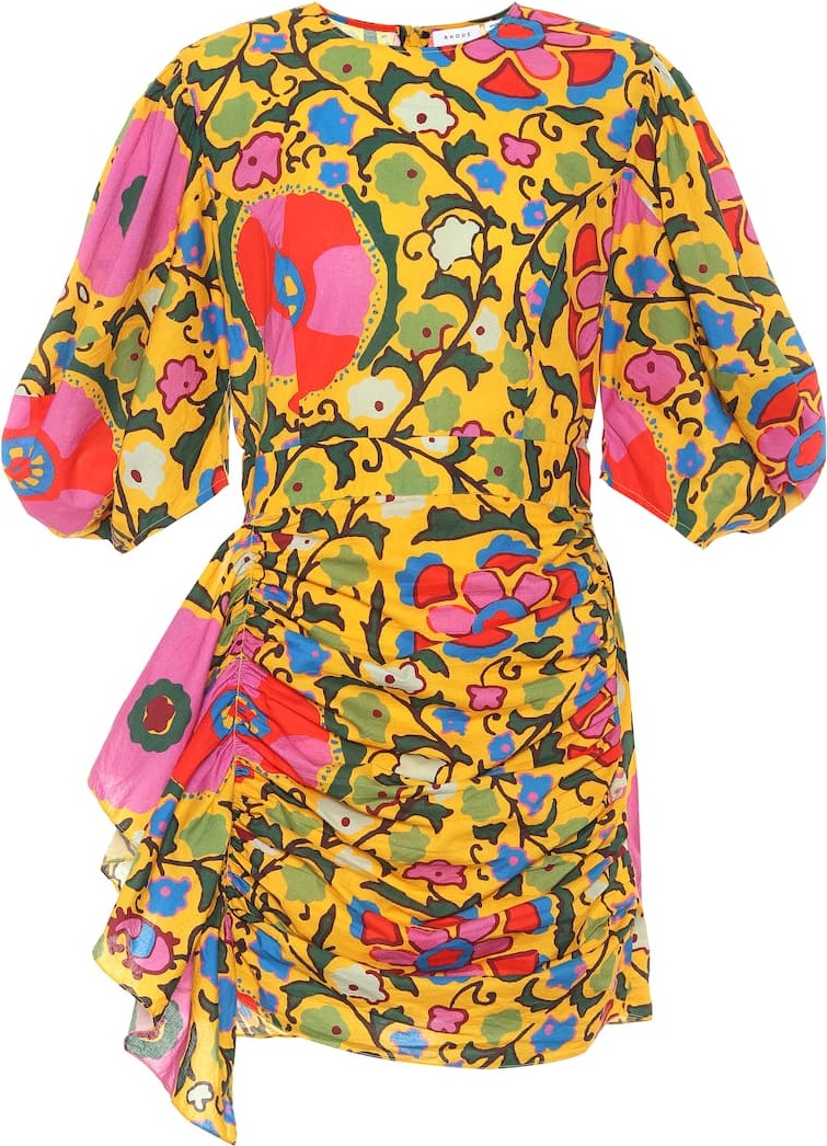RHODE Pia floral cotton minidress
