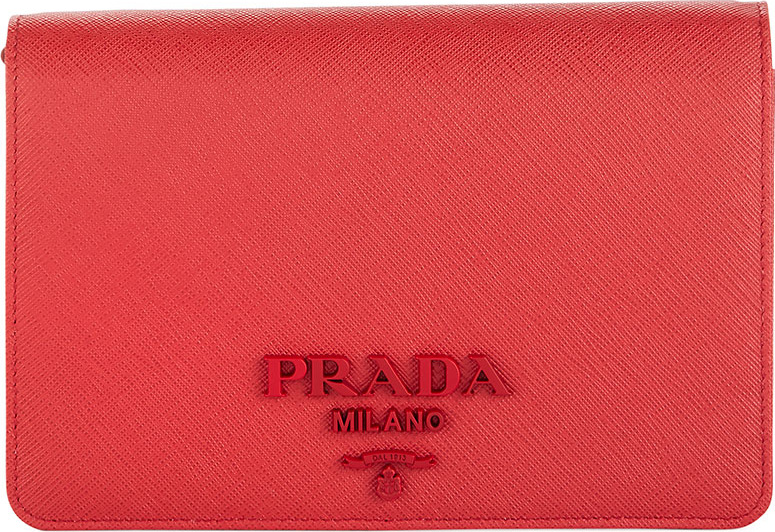 Prada Small Saffiano Lux Crossbody Wallet on Chain Bag