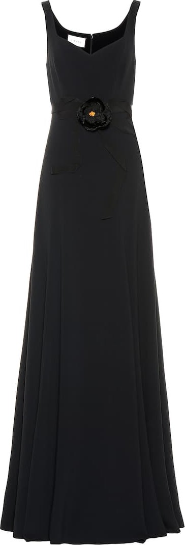 Gucci Floral-embellished jersey gown
