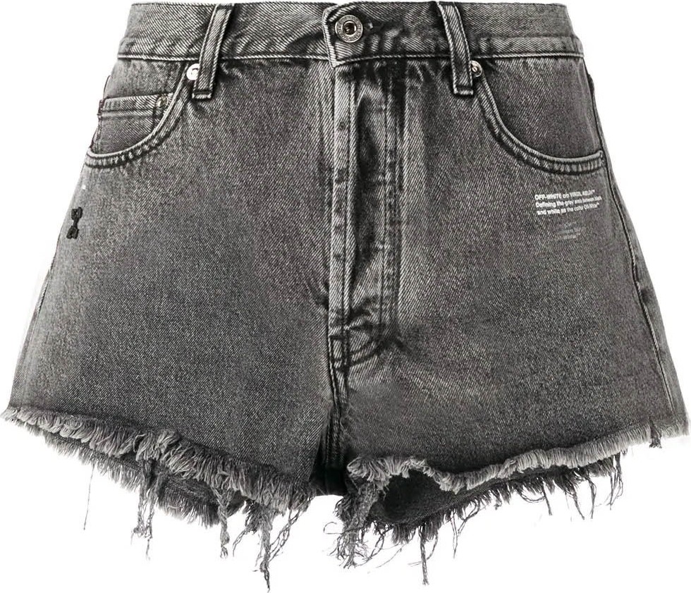 Off White Frayed denim shorts