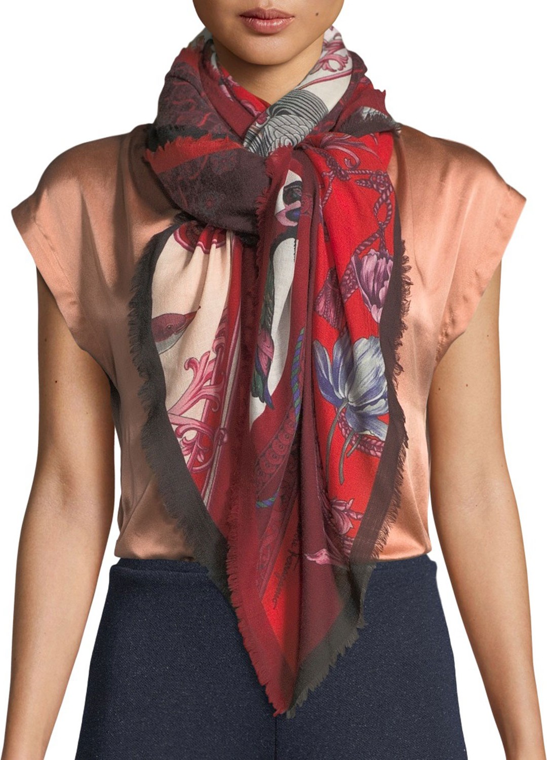 Salvatore Ferragamo Patchwork Wool Scarf