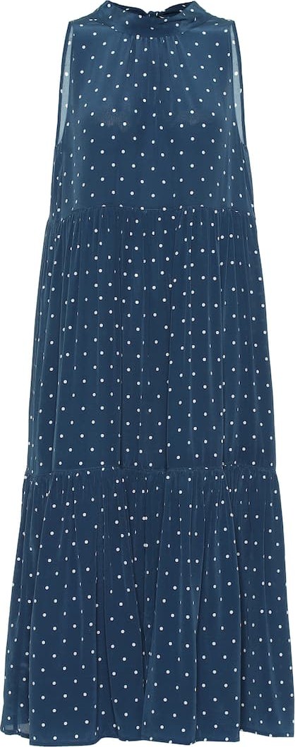 Asceno Dotted silk crêpe midi dress