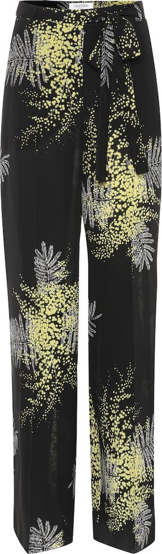 Valentino Printed wide-leg silk pants