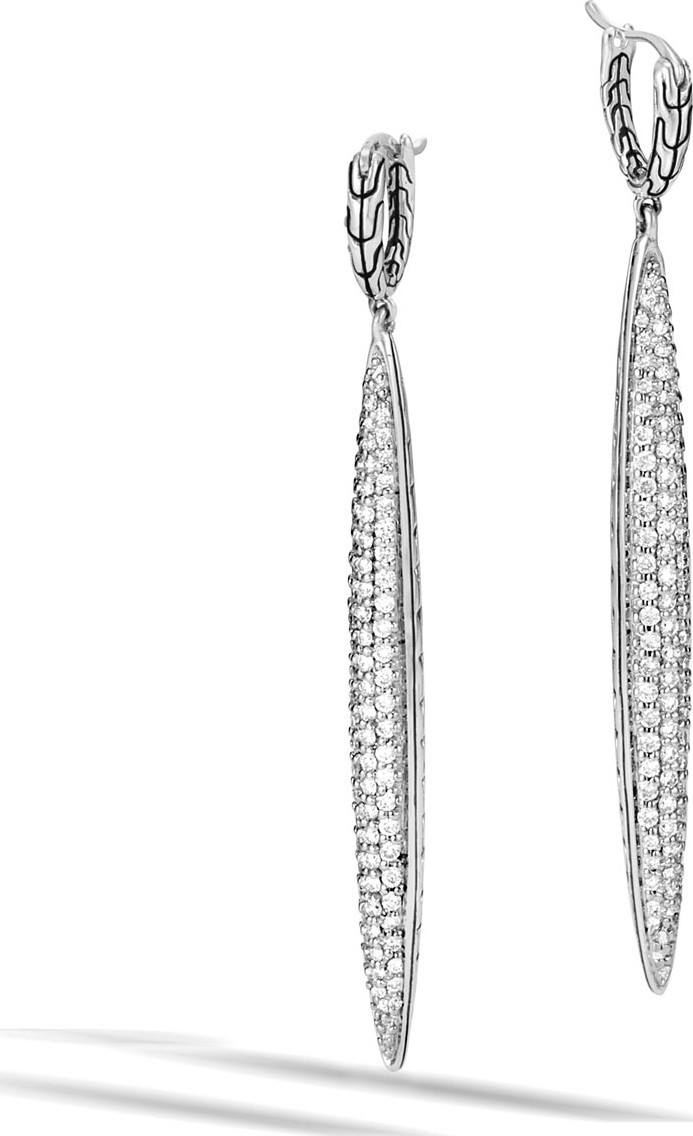 John Hardy Classic Chain Diamond Dangle Earrings