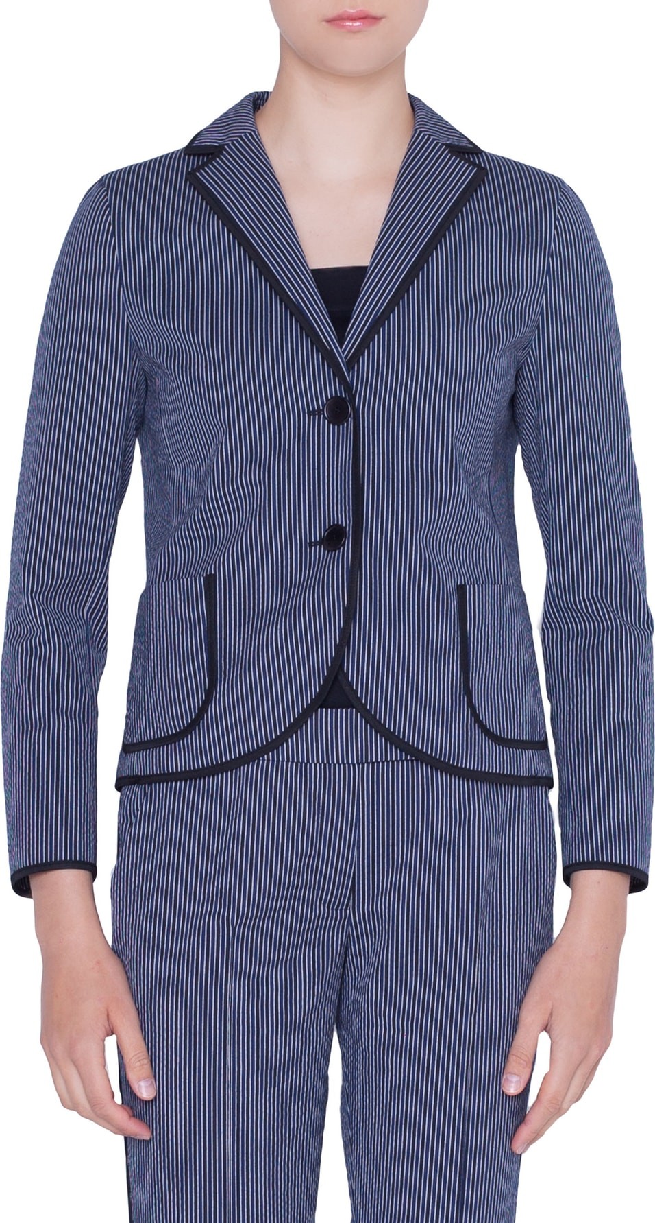 Akris Punto Contrast Piping Blazer