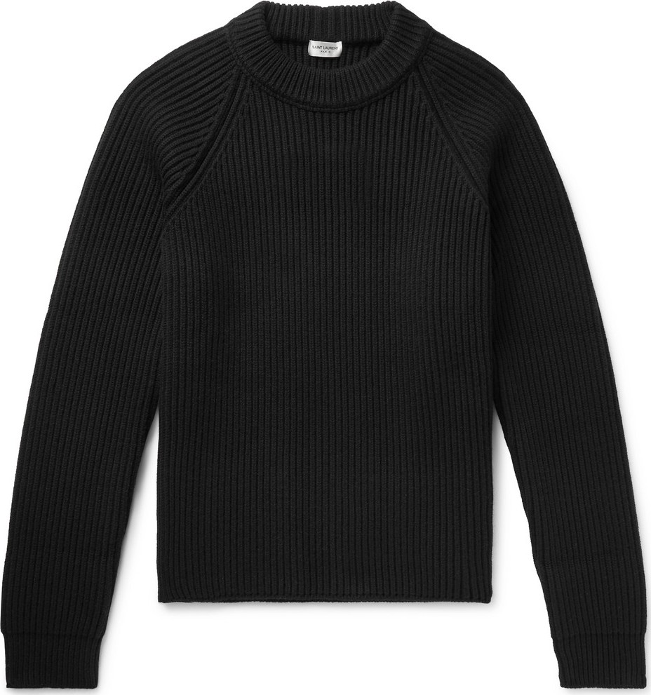 Saint Laurent Ribbed Wool and Cashmere-Blend Sweater
