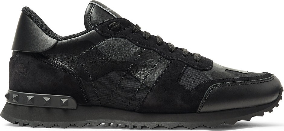Valentino Valentino Garavani Rockrunner Camouflage-Print Canvas, Leather and Suede Sneakers