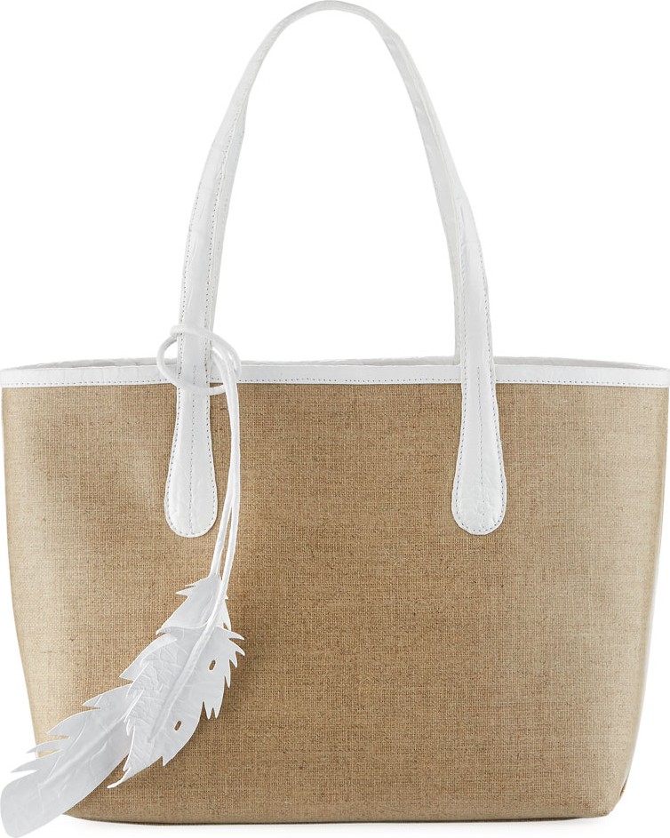 Nancy Gonzalez Erica Small Linen Leaf Tote Bag