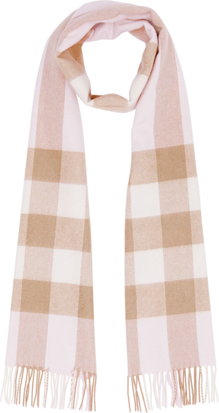 Burberry London England Half Mega Check Cashmere Scarf