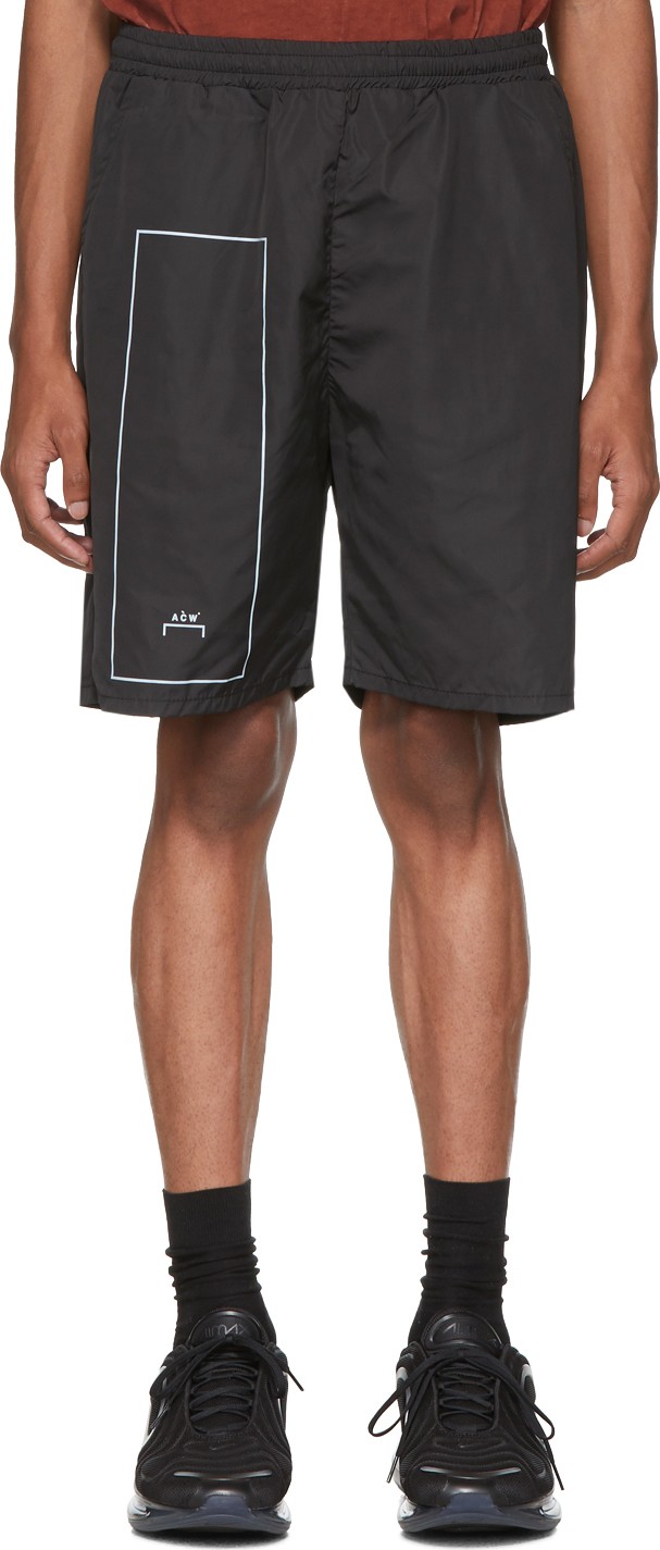 A-Cold-Wall* Black Nylon Rectangle Shorts